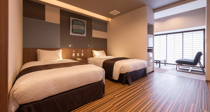 和洋室ツインベット+和室4.5畳バリアフリー客室